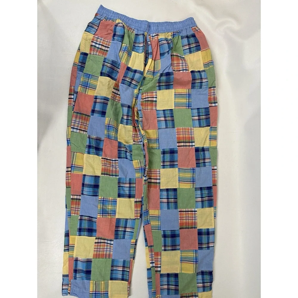 Majestic Robe Pants Set Cotton Madras Plaid Terry Cloth‎ Lined Men's Size XL/2XL